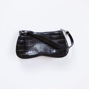JW PEI Eva Shoulder Bag - Black Croc
